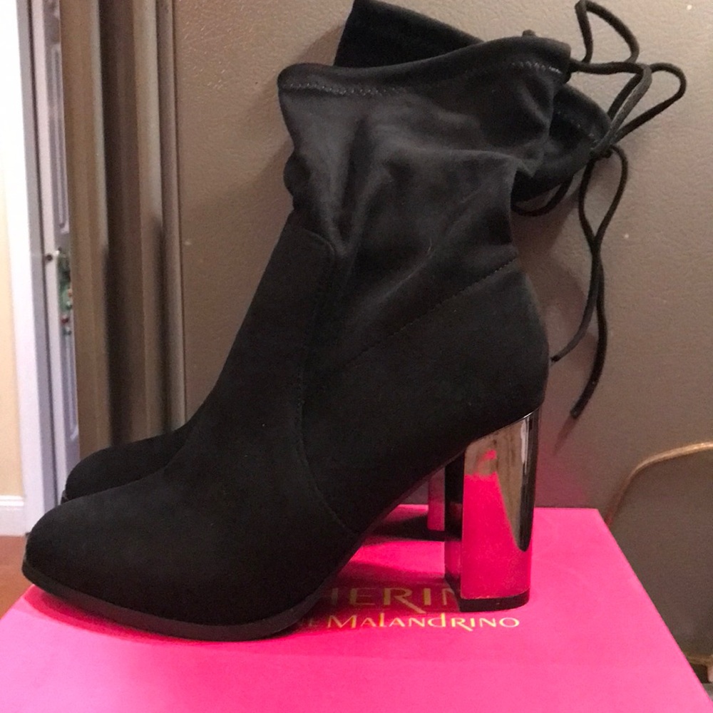 Catherine Malandrino pewter heeled boots size 7